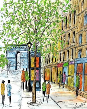 Cityscape Painting - paris arc de triomphe sketch